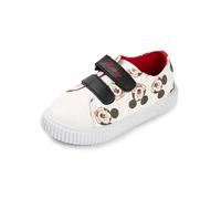 Disney Weiße Mickey Mouse-Turnschuhe für Jungen | Allover-Charakterdruck | Klettverschluss | Alltagsschuhe für Jungen | Cartoon-Schuhe für Kinder Artikel - 33 EU