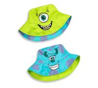 Disney Wende-Fischerhut von Monsters Inc. | Grün mit Mike Wazowski & Blau mit Sulley Character Design | Leichte Unisex-Mütze | Monsters Inc.-Waren