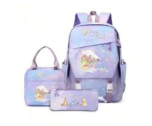 Disney Winnie Puuh 3-teiliges Schulrucksack-Set, bestehend aus Rucksack, Lunchbeutel und Federmäppchen, mit niedlichen Bären- und Freundesmotiven, gee