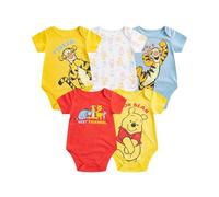 Disney Winnie Puuh Baby-Body, kurzärmelig, für Neugeborene und Kleinkinder, 5er-Pack, Orange/Blau/Weiß/Rot/Gelb, 18 Monate