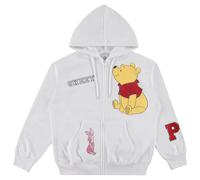 Disney Winnie Puuh Fashion Sweatshirt für Damen, mit Reißverschluss, Winnie Puuh Sweatshirt, Weiss/opulenter Garten, L