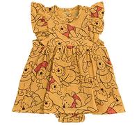 Disney Winnie Puuh Mickey Mouse Outfit-Set, Shortall-Kleid für Neugeborene bis kleine Kinder, Orangefarbenes Kleid, Winnie Puuh, 6-9 Monate
