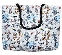 Disney Winnie Puuh Tragetasche für Damen, I-Aah-Ferkel, Tigger, Blumendruck, leichte Reisetasche, große Canvas-Geldbörse, Outfit-Zubehör, Arbeitstasche, Alltagstasche, Mehrfarbig, Einheitsgröße,