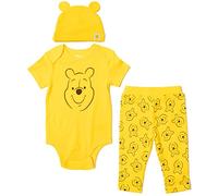 Disney Winnie The Pooh Bambi Patch Tigger Baby Set 3-teilig: Entzückender Overall Hose Hut für Neugeborenes Baby, Gelb, 12 Meses