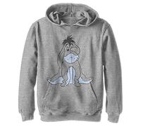 Disney Winnie The Pooh Basic Sketch Eeyore Boy's Hooded Pullover Fleece, Athletic Heather, Small