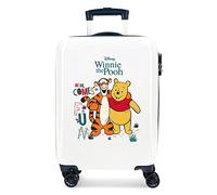 Disney Winnie The Pooh Kabinentrolley, weiß, 38 x 55 x 20 cm, Hartplastik, seitlicher Kombinationsverschluss, 34 l, 2 kg, 4 Räder