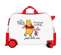 Disney Winnie The Pooh Kinderkoffer, weiß, 50 x 39 x 20 cm, Hartplastik, seitlicher Kombinationsverschluss, 34 l, 1,8 kg, 4 Räder