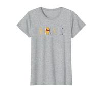 Disney Winnie The Pooh Walking Along The Letters T-Shirt, Damen, Grau Meliert, XXL