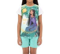 Disney Wish Pyjamas für Mädchen, 2 Teiliges Set Wunsch Design Asha Pyjama aus Weicher Baumwolle, T-Shirt und Shorts, Größe 8 Jahre | Grün