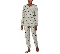 Disney Womens 2 Piece Cozy Pajama Set (Gray Mickey Mouse, Medium)
