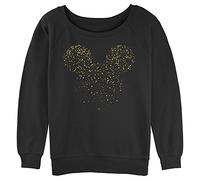 Disney Damen Raglan-Pullover mit Mickey Mickey Confetti Fill Junior mit Überstich, Schwarz, M