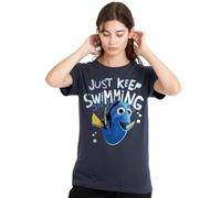 Disney Women's Finding Nemo Dory Just Keep Swimming Ladies, Deep Navy T-Shirt, XL