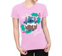 Disney Womens Lilo and Stitch T Shirt | Weihnachten Tops Für Frauen | Lilo and Stitch Geschenke Für Damen | Rosa | M