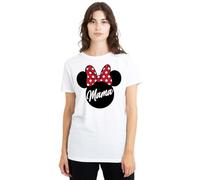 Disney Women's Minnie Mouse Mother's Day Mama in Ears Ladies, White T-Shirt, S