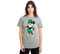 Disney Women's Mouse Friends St Patrick's Day Mickey Ladies, Athletic Heather T-Shirt, XL