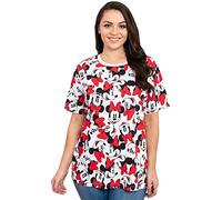Disney Womens Plus Size T-Shirt Minnie Mouse All Over Print (White, 4X)