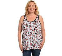 Disney Women's Plus Size Tank Mickey & Minnie Mouse All Over Print Top