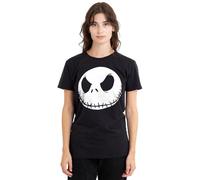 Disney Women's The Nightmare Before Christmas Jack Face Black Ladies T-Shirt, XXL