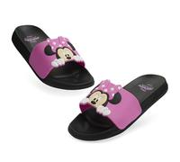 Disney Zehentrenner Badelatschen Kinder mit 3D-Desig, Schlappen für Strand, Schwimmbad - Geschenke für Mädchen (Schwarz/Rosa Minnie, 24-25 EU)