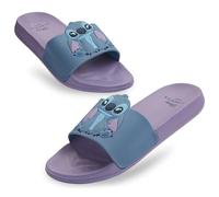 Disney Zehentrenner Badelatschen Kinder mit 3D-Desig, Schlappen für Strand, Schwimmbad - Geschenke für Mädchen (Lila/Blau Stitch, 28-29 EU)