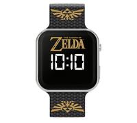 Zelda GLZ4013 Kinder-LED-Digitaluhr mit schwarzem Silikonarmband, Schwarz, Modern