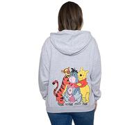Disney Zip Hoodie I-Aah Winnie Puuh Ferkel Tigger, Meliert, Grau, L