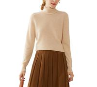 DISSA Damen Kaschmir Pullover Rollkragen Langarm Strickpullover Damen Kaschmir Wolle Einfarbige Schlanker Dünner Pullover,SH1002,