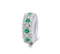 Distanzanhänger 925 Sterling Silber Stopper Charm Klemme Charm für Pandora Charme Armband, 10 x 4 mm, Sterling Silber
