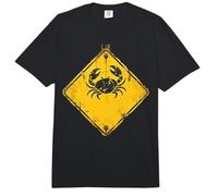 Distressed Crab Warning Sign Ocean Beach Comfort Colors Adult Heavyweight T-Shirt