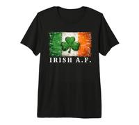 Distressed Irish Shamrock, Irland Flag Clover, Irish A.F. Premium T-Shirt