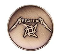 Distrigeek Metallica Pin Logo Bronze, Kollektion, Metall emailliert, Musik Band Heavy Metal, Badge, für Herren und Damen