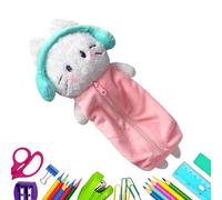 Diuyzoc Federmäppchen mit Katzenmotiv, 1 Stück, niedliche Plüsch-Schreibwarentasche, Federmäppchen mit Reißverschluss, modisches Accessoire, für Kinder, Studenten, Schule, College, Organisation