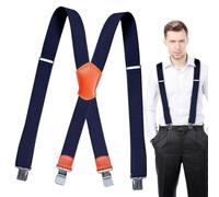 Diuyzoc Herren-Hosenträger, wertet jedes Outfit auf, 3,8 x 120 cm, Unisex, elastische 4-Clip-Tragetasche, elastische Träger, weit verbreitet, für Arbeit, Einkaufen, Verabredungen