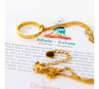 Divasya Spirituelle Kette mit Ring, vergoldet - Inhale - Exhale