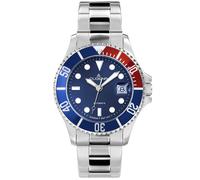 Dugena Herren-Armbanduhr 4460588 Diver, Automatik, blaues Zifferblatt, Indexe, Edelstahlgehäuse, gehärtetes Mineralglas, 10 bar