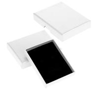 DIVINA VITAE 2 Stück Schmuckschachtel Schmuck Geschenkbox Klein mit Deckel 7 × 9 × 1.6cm Schmuckkästchen Halskette Armband Ohrringe Schublade Quadrat Aufbewahrungsbox für Geburtstag Hochzeit (Weiß)