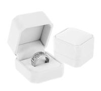 DIVINA VITAE 2 Stück Weiß Ringschachtel Samt Ringbox Hochzeit Schmuckschachtel Einzelne Antragsringbox 1 Steckplatz Kleine Ring Ohrringe Geschenkbox Versprechensringbox für Männer Frauen