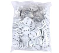 DIY-Abzeichen-Teile, 500 Stück, 44 mm, 1,75 Zoll, blanko, Pin-Abzeichen-Herstellungsset, hochwertige Stahlabdeckung, ABS-Kunststoff-Rückseite mit transparenter Folie für