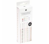 DIY Freundschaftsarmbänder Set, Pastel Colours,10 x 8 m Stickgarn in 10 verschiedenen Farben, 100 % Baumwolle, Neon 100% Polyester