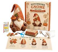 DIY Patchwork Tier Kit - Stoff Nähset für Erwachsene, Erstellen Sie Ihre eigenen entzückenden Tiere, 3D Zwerg DIY Nähprojekt für Erwachsene & Anfänger, Heimdekoration & Geschenk (Kürbis)