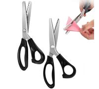 DIY Serrated Sewing Scissors, 5mm Stainless Steel Zig Zag Scissors with Serrated Teeth Pinking Shears, Zahnschere aus Edelstahl, Stoffschere Zickzack, Schneiderschere für Leder Stoff Pappe，2PCS