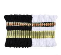 DIY Stickfaden Set 12/24 Stück für Armbänder Basteln(24pcs black) | 12 oder 24 rollen im set, perfekt für freundschaftsarmbänder, diy bastelprojekte und näharbeiten