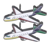DIYEAH 2 Stück Flugzeug Broschen aus Legierung Cartoon Brustnadeln in Blau nicht Verblassend Modische Reisebroschen für Kleidung und Alltag