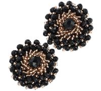 DIYEAH 2 Stück Kristall Dekorative Knöpfe aus Metall und Kristall Runde Brosche Knöpfe für Selbstgemacht Bastelarbeiten und Elegante Kleidungsdekoration