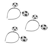 DIYEAH 3 Stück pack Sportliche Haarbänder für Erwachsene Elastisches Stirnband mit Fußball Design Leichtes Haaraccessoire für Party Festival und Sportwettkämpfe