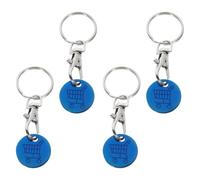 DIYEAH 4 Stück Einkaufswagen Schlüsselanhänger Trolley Token mit Praktischem Schlüsselring für Einkaufswagen Blaue Farbe Wiederverwendbar und Dekorativ