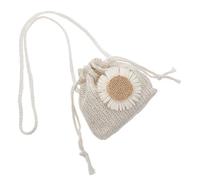 DIYEAH Eimerbeutel Modische Crossbody Schultertasche aus Polyester Tragbare Weißer Gewebter Umhängetasche mit Dekorativem Design für Damen und Mädchen für Alltag und Freizeit