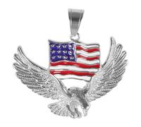 DIYEAH Herren Anhänger Adler Halskette Titanstahl mit US flagge Langlebiger Biker Schmuck Cooler Hip hop Charme Vielseitiger Anhänger für Männer Stylisches Geschenk für Coole Jungs