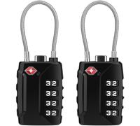 Diyife TSA Gepäckschlösser,[Aufgerüstet] 2 Stück 4-Stellig Sicherheitsschloss Kombinationsschlösser Codeschloss, für Reisekoffer, Rucksack, Gepäcktasche, Sporttaschen - Schwarz