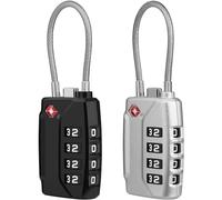Diyife TSA Gepäckschlösser,[Aufgerüstet] 2 Stück 4-Stellig Sicherheitsschloss Kombinationsschlösser Codeschloss, für Reisekoffer, Rucksack, Gepäcktasche, Sporttaschen - Silber & Schwarz